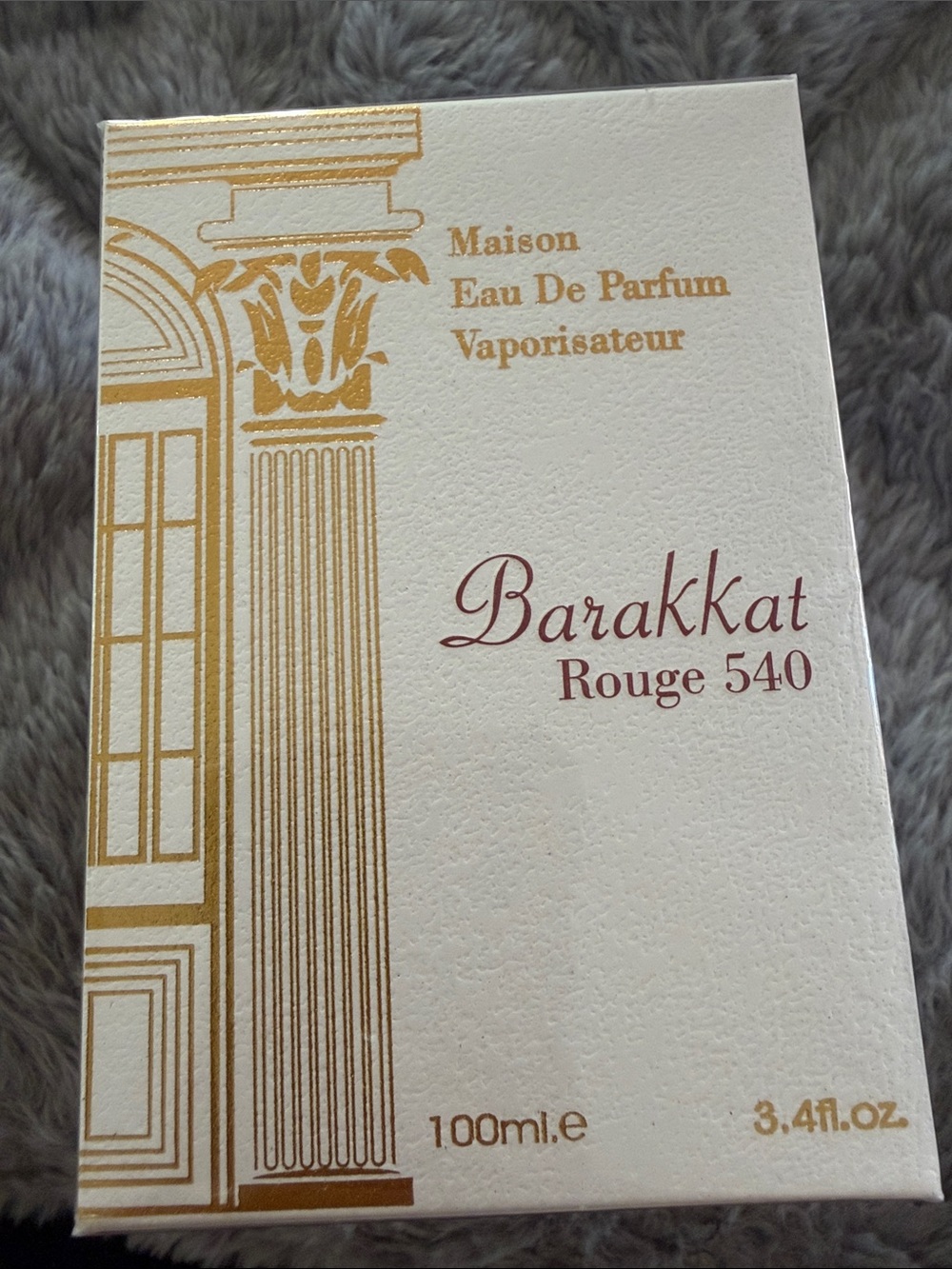Barakkat Rouge 540 Eau de Parfum Box - White & Gold with Burgundy Logo